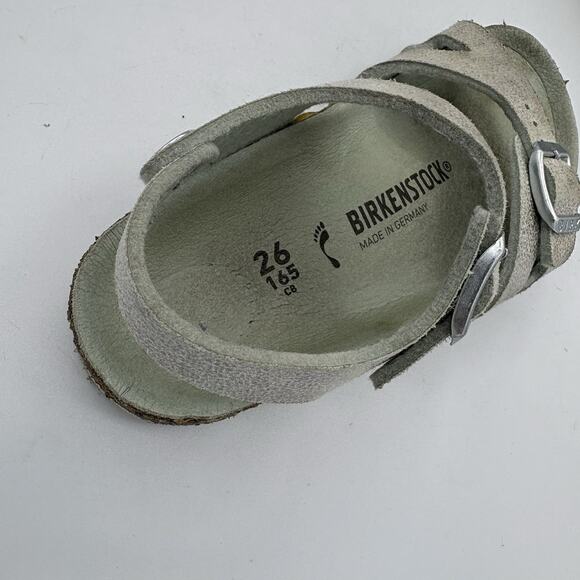 Birkenstock Sandals Girls Kids Size US 8 EU 26 Rio Silver Shiny Iridescent Spark - Picture 2 of 8
